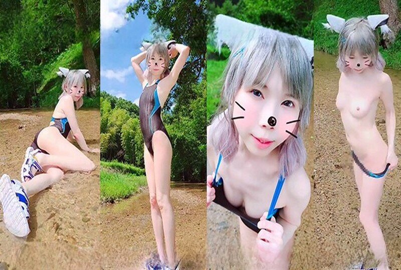 POUB-5269 [介绍]BlueArchive Siroko Cosplay – 在小溪边户外Exposed裸体。 Licca15-llz